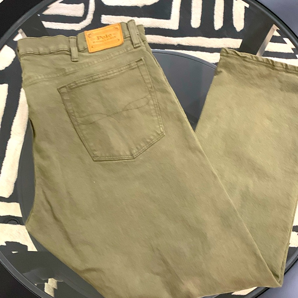 Men’s POLO RALPH LAUREN jeans olive green The Varick Slim Straight 40x30